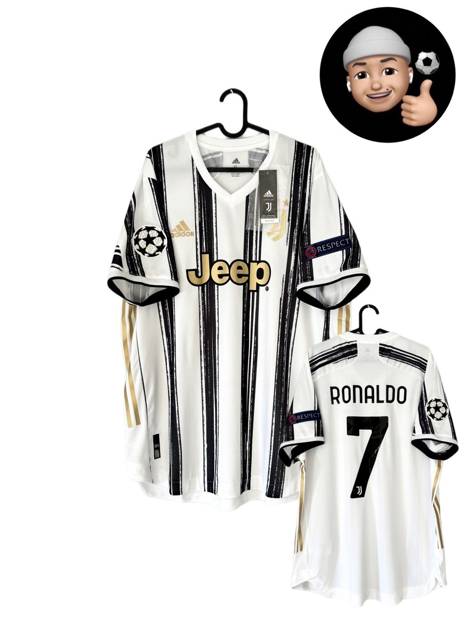 2020 2021 Juventus Ronaldo Adidas Authentic Issue Home Kit Soccer Jersey  Shirt