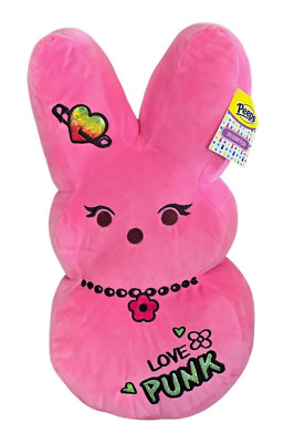 2023 PEEPS 15'' Pink Emo Punk Rock Star Easter Bunny Plush New with Tags
