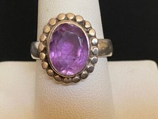 925 STERLING SILVER  5 CARAT AMETHYST RING SIZE 9
