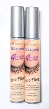 2 PACK! Prosa Mascara Rimel 4 en 1 Micro Fiber Eyelashes Waterproof BLACK 