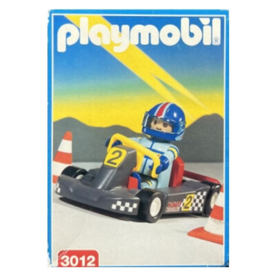 Playmobil 3012 Go-kart Cart Racer Race Driver Traffic Cones Car