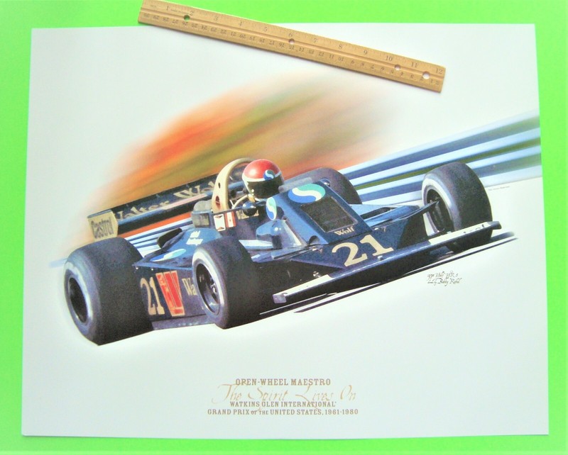1978 BOBBY RAHAL WOLF-FORD WATKINS GLEN GRAND PRIX FINE ART PRINT B. Green XLNT+