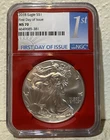 2018 American Silver Eagle NGC MS 70 First Day Of Issue Coin - RED