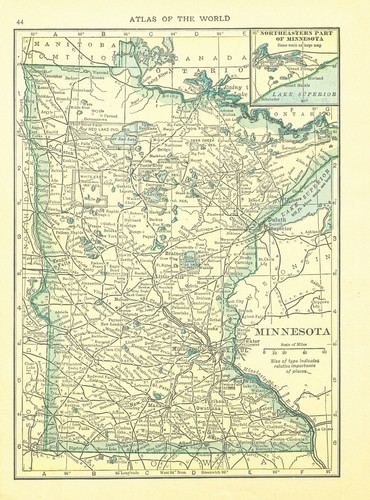 1911 Vintage Atlas Map Page - Illinois on one side and Minnesota on the other...
