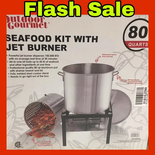 Gourmet 80QT LP Crawfish Lowcountry Boil Jet Cooker Kit with Strainer