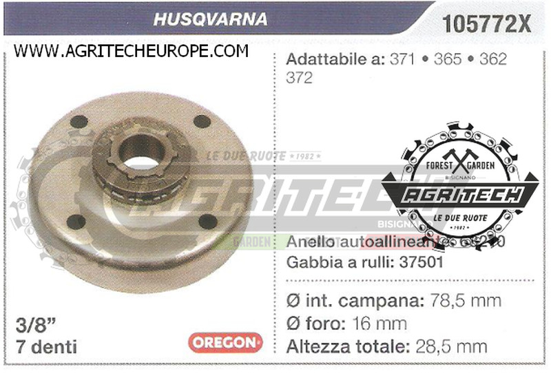 Pignone Campana Oregon 105772X per Husqvarna 365 371 | 3/8" 7D