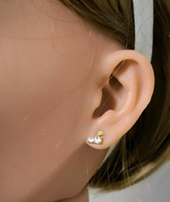 Boucles D'oreilles Cristal De Bohême & Plaqué Or 24K - Bleu & Hématite - Fait En France - Neuf