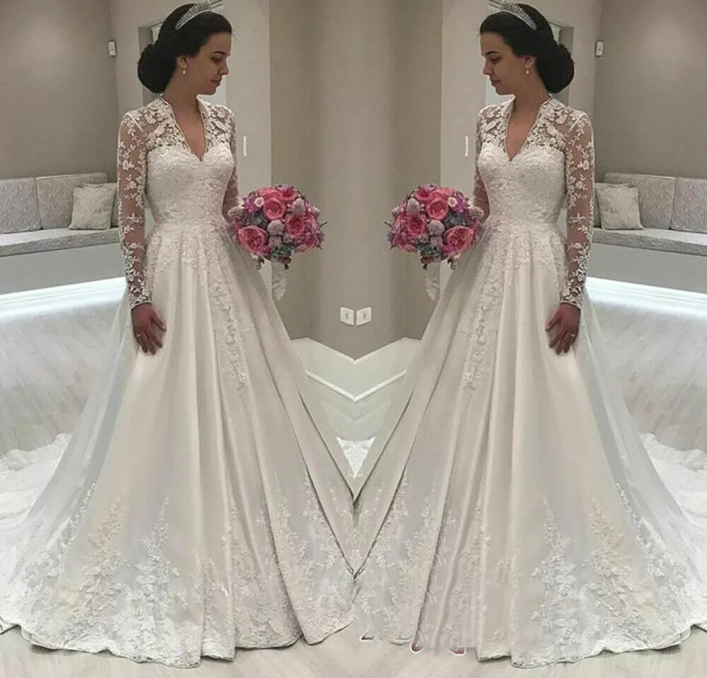 a line wedding dresses with sleeves