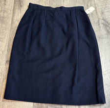 Vintage Talbots Wool Skirt Womens 6 Blue Pleated Worsted Lined USA Made NWT