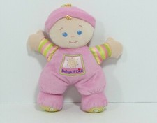 Fisher Price Baby's 1st Doll Pink Lovey Rattle Security Toy Soft Clean EUC