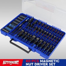 80pc Magnetic Impact Nut Driver Set Metric Sae With Adapter 14 Quick Change