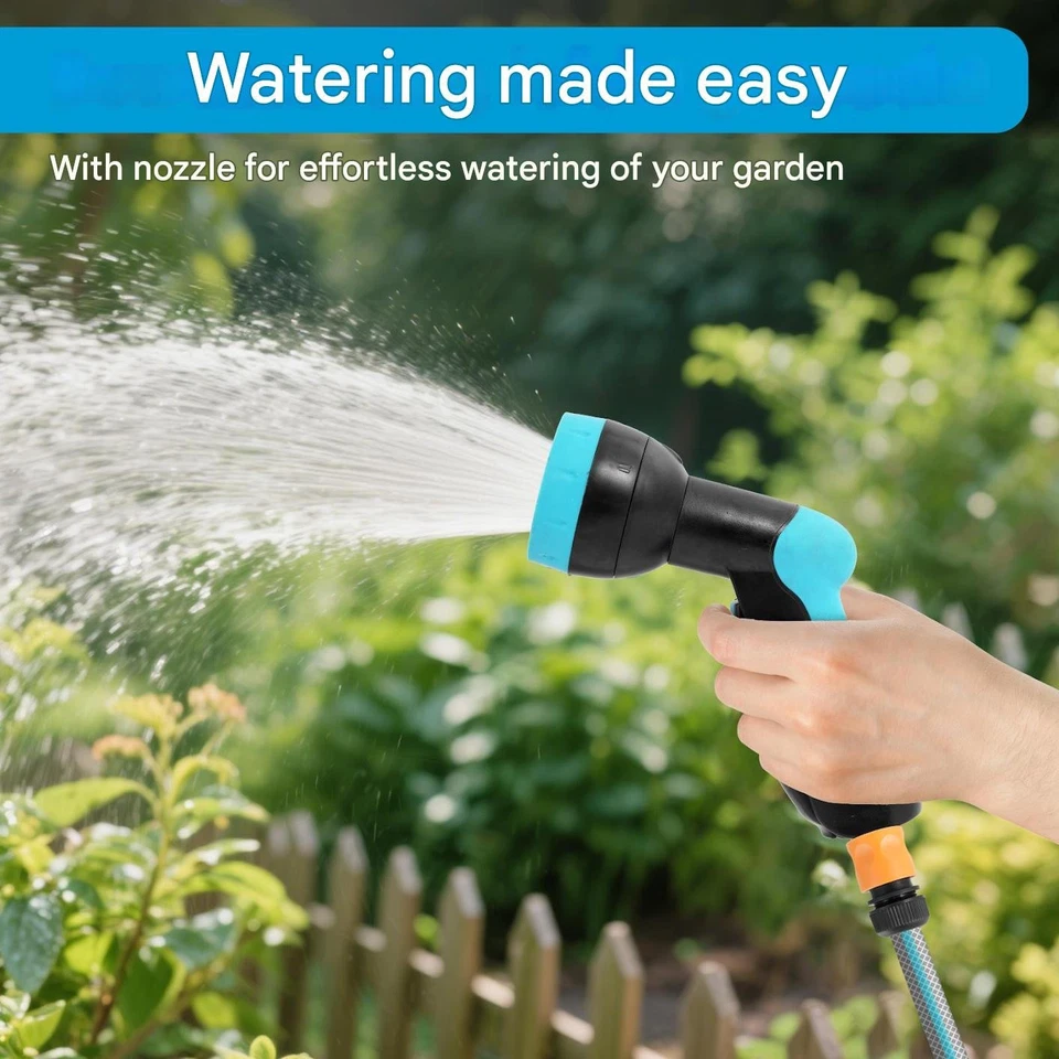 Carro de carrete de manguera de jardín azul de 1/2" carro de carrete de manguera de jardín independiente con ruedas Foto 4 de 4