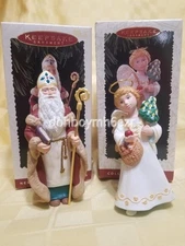 Hallmark 1995 1996 St. Nicholas Christkindl Christmas Visitors Ornament LOT