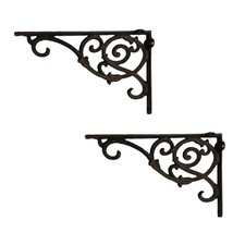 Comfy Hour Antique Cast Iron Garden Wall Mount Bracket Plant Hanger, Set of 2