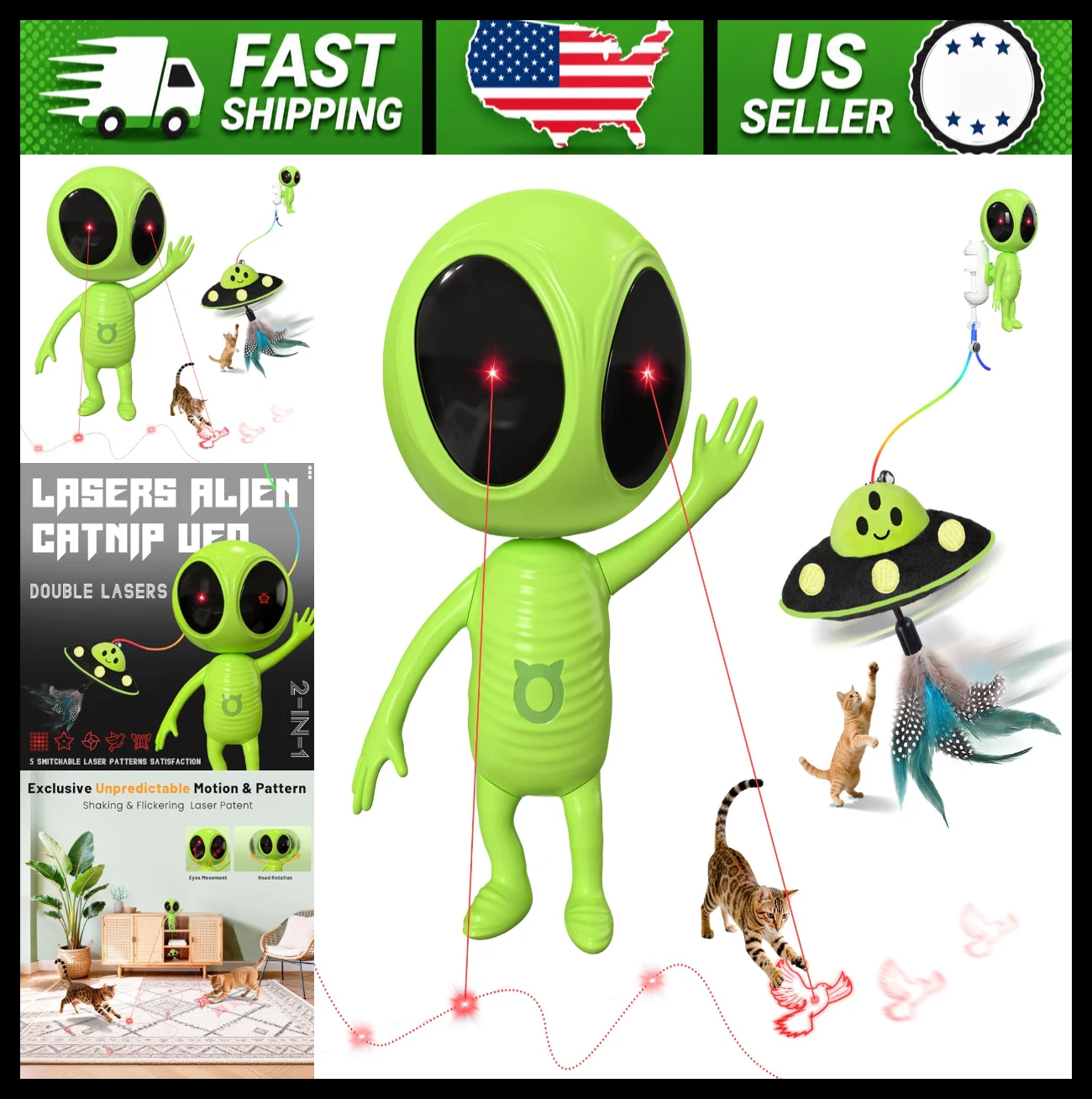 Interactive Cat Laser Toy 2-in-1 with Catnip Dangler, Rechargeable, Clamp Design
Opens in a new wind