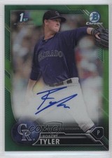 2016 Bowman Draft Chrome Pick Green Refractor 15/99 Robert Tyler Auto fm0