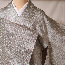 Koshida Kimono Sleeve Silk Shibori Dress 161.5cm Excellent Japan