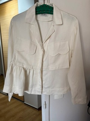 MeiMeiJ - Creme Modal Viskose Leinen Blusenhemd - Crème - M