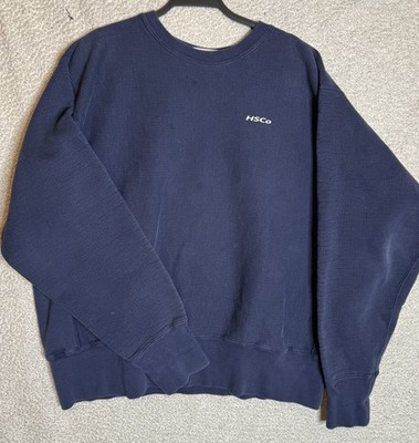 Vintage 80 s 90 s Camber Heavyweight Reverse Weave Crewneck Distressed Fade Blue