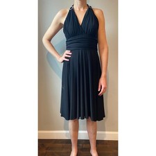 Evan Piccone Womens Black Halter Maxi Dress Ruched Waist Accents, Size 6