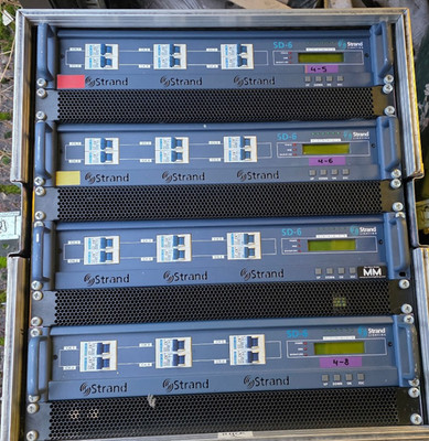 4 x Litze SD6 Dimmer Rack 6-fach im Flightcase mit Rollen