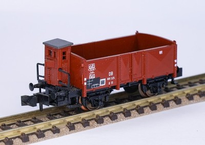 c6F020 Spur N Minitrix Trix Güterwagen Hochbordwagen mit Bremserhaus