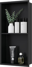 Qeke Stainless Steel Shower Niche 12" X 24", No Tile Needed Wall Niche Double Sh