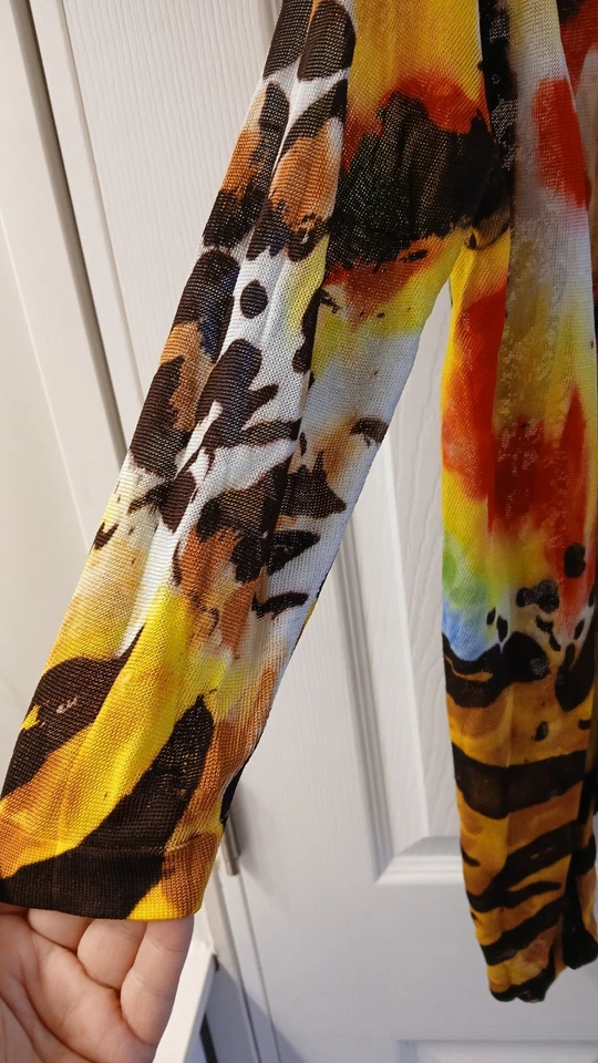 Cárdigan con espalda de encaje estampado audaz ADORE - Talla grande Foto 4 de 4