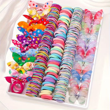 267 x Hair Accessories Elastic Rubber Bands Butterfly Clips For Kids Teen Girls
