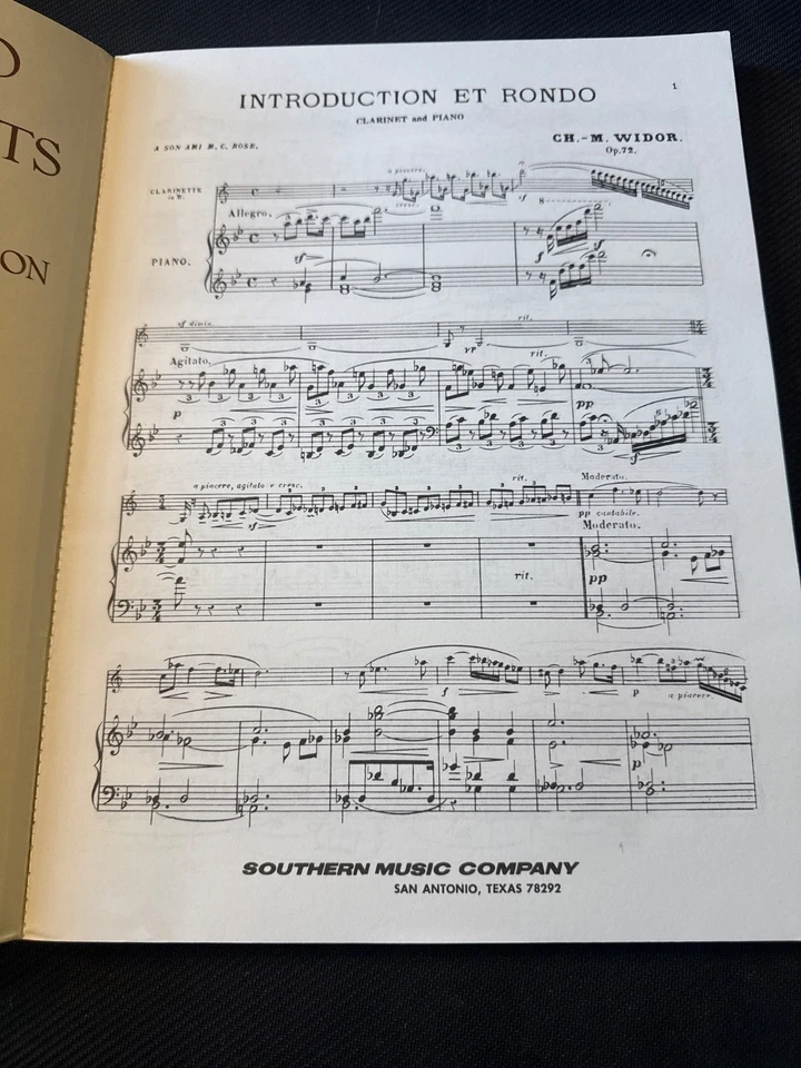 Sixteen Grands Solos De Cobcert for Clarinet & Piano B109 Southern Music Book - Image 2 of 4