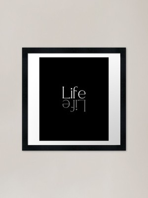 Leben || Reflexion Typografie || Mi gerahmtes Wandbild Poster Leinwanddruck Bild
