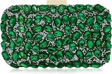 Clutch Purses For Women Crystal Clutches Evening Bags Gemstone Clutch Green