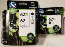 NEW GENUINE HP 62XL Black 62 Color Ink Combo Pack Exp 08/2021