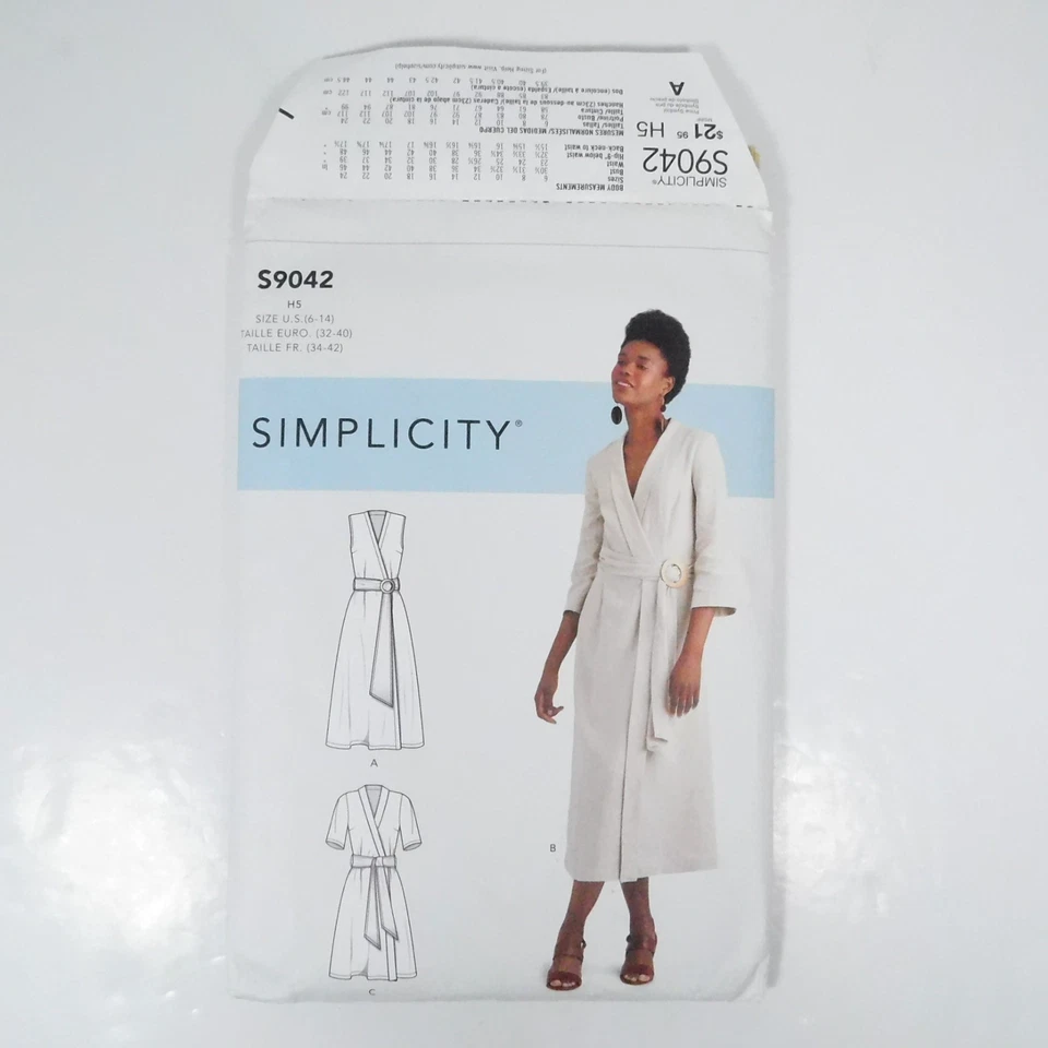 Simplicity 9042 Misses Wrap Dress Pattern Size 6-14 Uncut Sash Tie Sleeveless - Image 3 of 4
