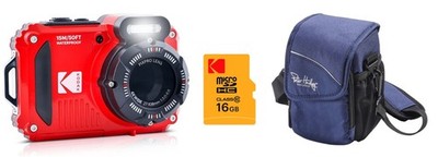 Kodak WPZ2 rot + Zubehörpaket 16GB + Tasche Wasserdichte Digitalkamera