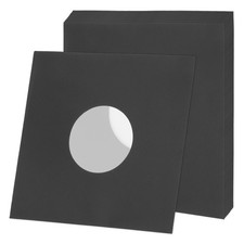 10Pack 10"x10" 110GSM Vinyl Record Inner Paper Sleeves with Poly Lined Black
