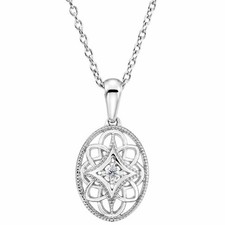 Diamond 18" Necklace In Sterling Silver .03 ct. tw. 