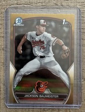 2023 Bowman Chrome Jackson Baumeister Tampa Bay Rays Gold Refractor /50