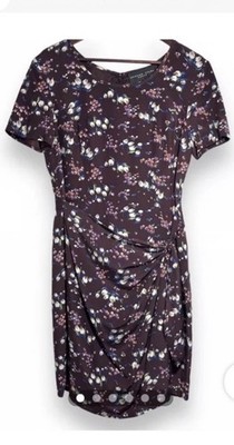 NWT August Silk Women s 100% Silk Floral Spring Brown Dress Sz 10 Cottage Core