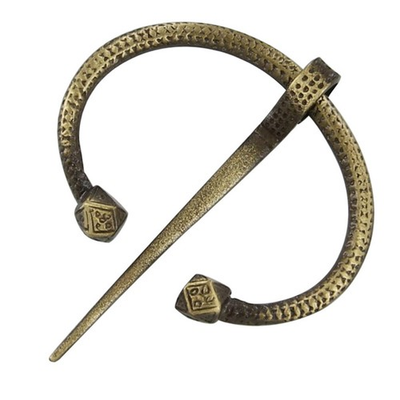 #ad Medieval Oval Brass Brooch Pin Fibula Cloak Fastener Viking Renaissance Costume $11.99