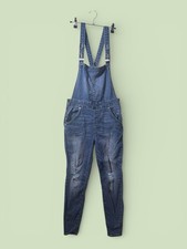 Denizen By Levi's Womens Utility Bib Overalls Jumper Skinny Denim Distressed S