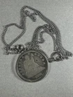 1876  Silver Seated Liberty Quarter 25C  Pendant