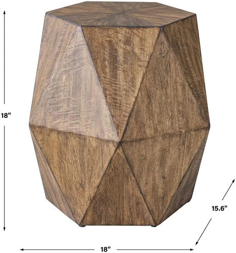 Uttermost 25274 Volker 18"W Wood Accent Table - Burnished Honey - Picture 5 of 5