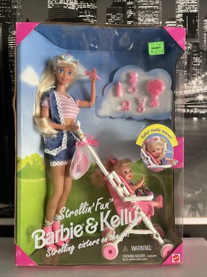 Poupée Barbie et Kelly Strollin' Fun 1995 avec jeu poussette