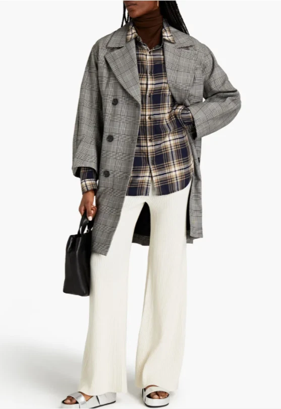 Ganni store checked coat