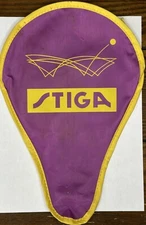Stiga Table Tennis Blade Case Ping Pong Paddle Cover Purple Yellow Zip Case