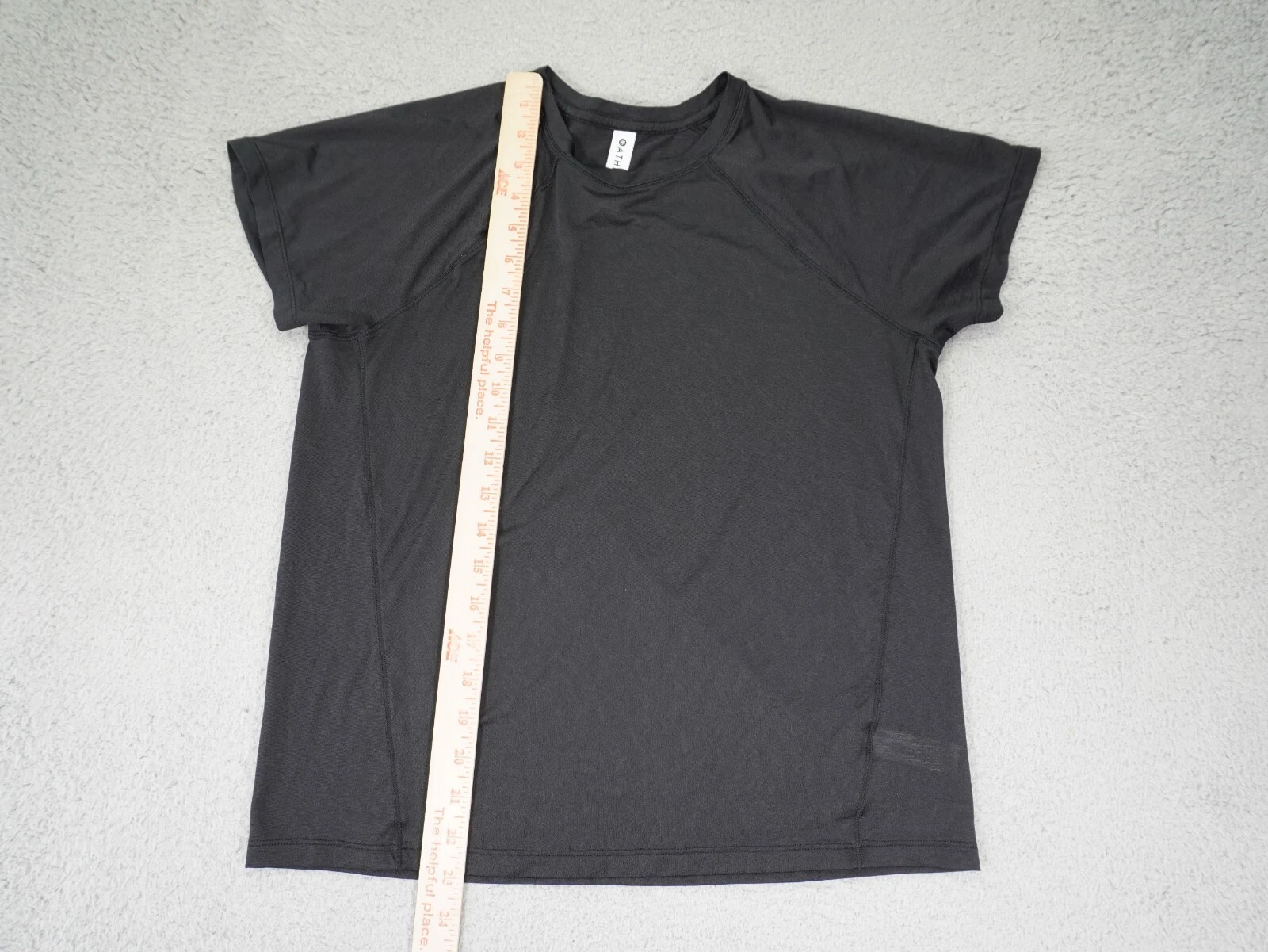 athleta short sleeve sheer logo workout gym yoga shirt