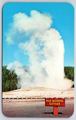 #ad Postcard Famous Old Faithful Geyser Yellowstone National Park Unposted $4.50