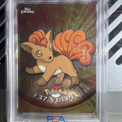 🔥PSA 9 ⭐️ Pokemon Vulpix # 37 2000 Topps Chrome T.V. Graded