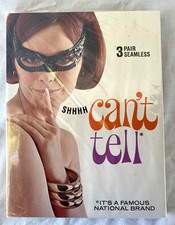 VTG 2 PAIRS..60s..CAN'T TELL..BEIGE..400 NEEDLE / 15 DENIER..STOCKINGS..10.5 33"